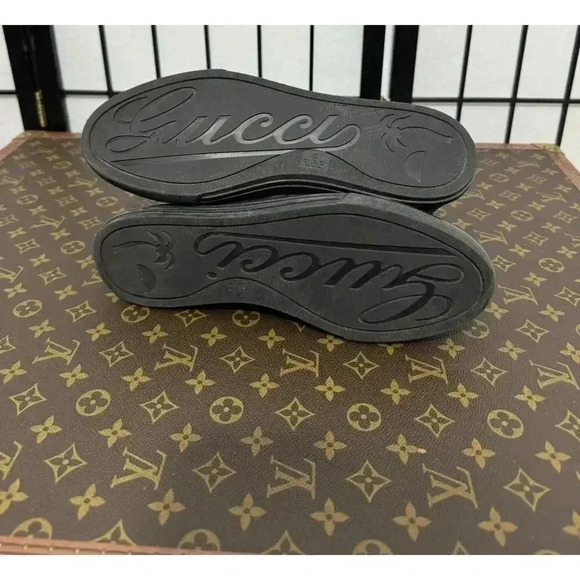 Gucci Logo Black Leather High Tops - Picture 3 of 10